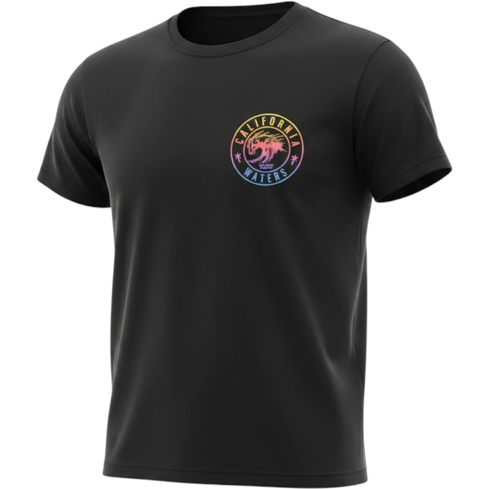HM LOGG Mens California Waters Malibu Point Graphic T-Shirt Black Large